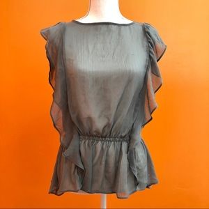 Butterfly sleeves gray top